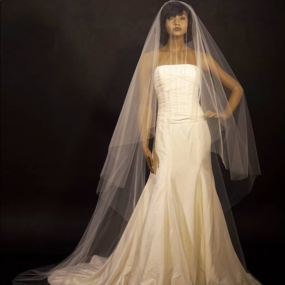 Cathedral veil with blusher